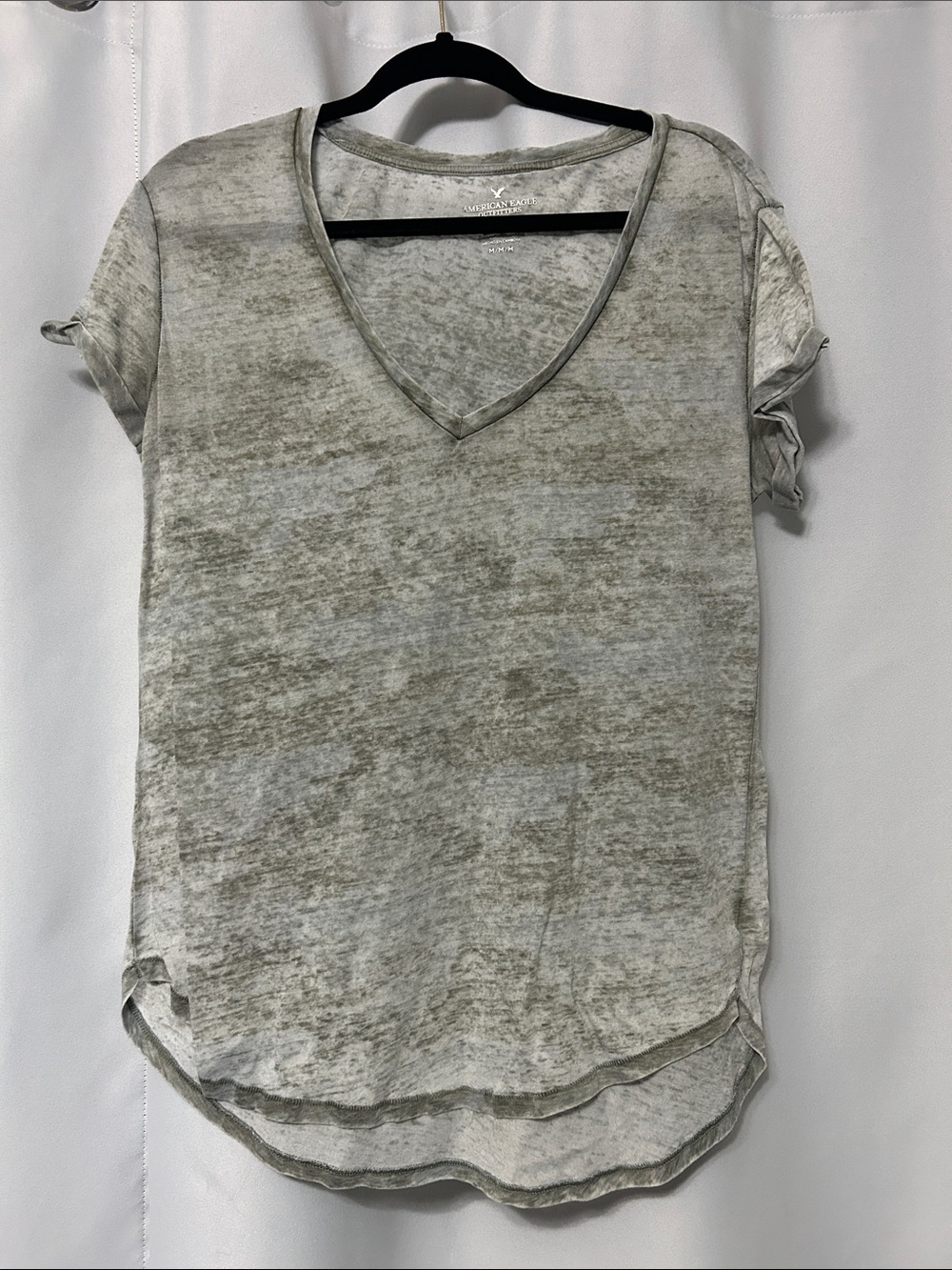 American Eagle Outfitters Women's V-Neck Short Sleeve Camouflage top